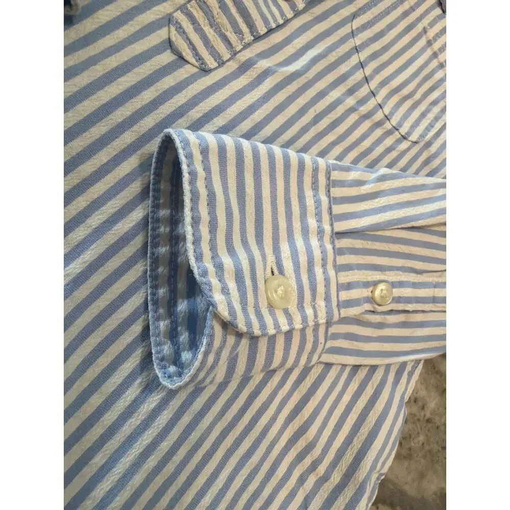 Vineyard Vines Harbor Stripe Performance Cover-Up Shirt Dress, Blue White, 2T